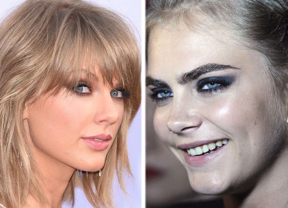 A cantora Taylor Swift e a modelo Cara Delevigne
