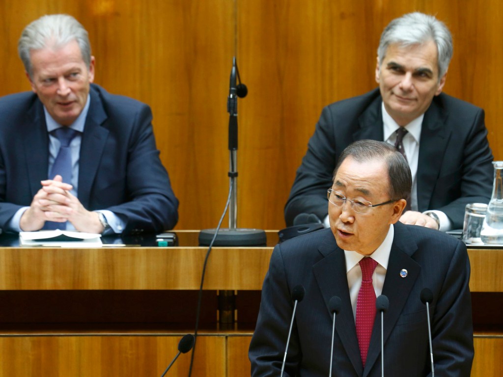 Ban Ki-Moon faz discurso no Parlamento da Áustria