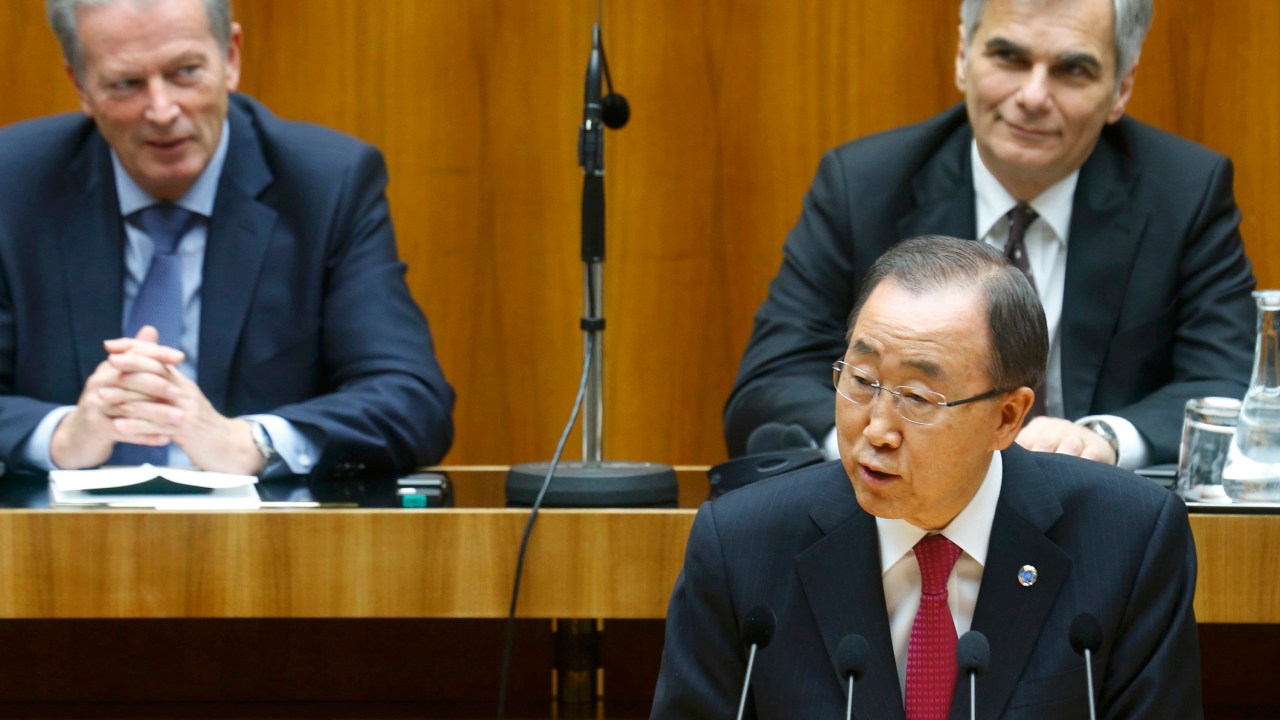 Ban Ki-Moon faz discurso no Parlamento da Áustria