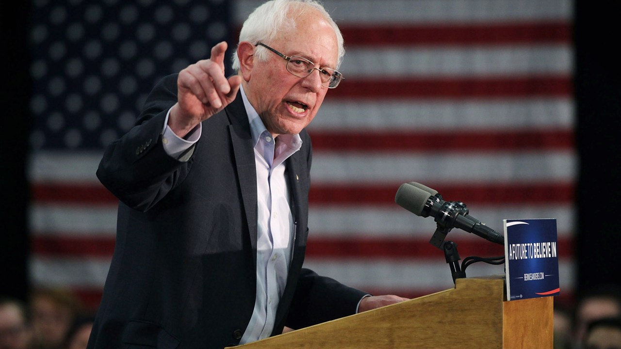 O candidato democrata à Presidência dos Estados Unidos, Bernie Sanders, durante evento de campanha em Waterloo, Iowa - 31/01/2016
