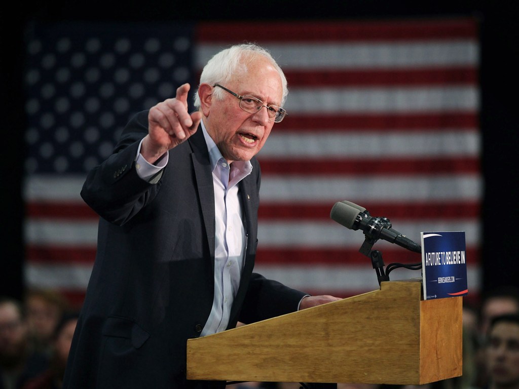 O candidato democrata à presidência dos Estados Unidos, Bernie Sanders durante evento de campanha em Waterloo, Iowa - 31/01/2016
