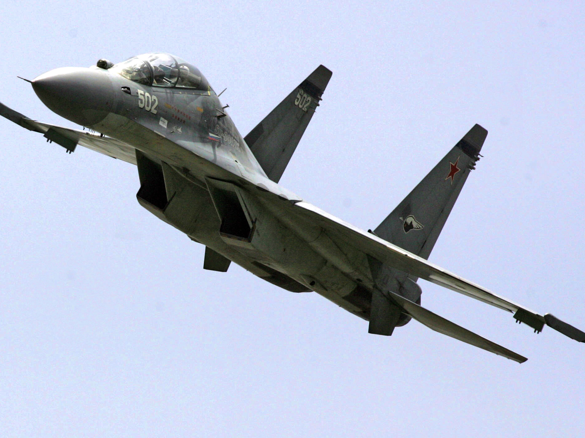 O caça russo Sukhoi-30 usado pela Força Aérea da Venezuela