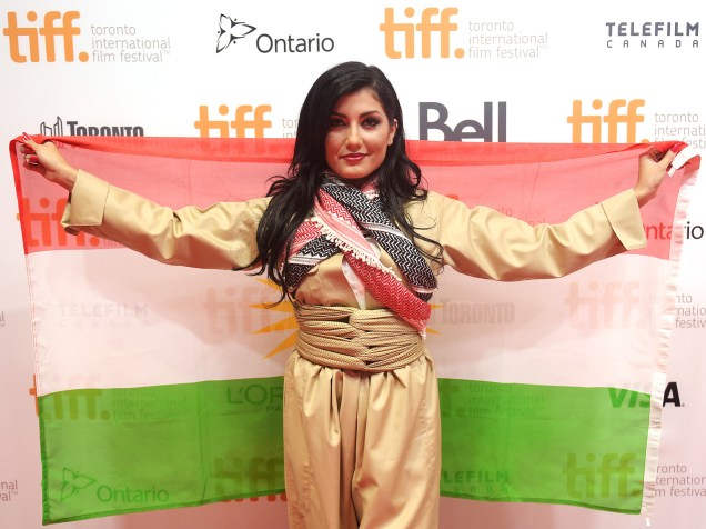 A cantora e atriz iraniana, Helly Luv, durante lançamento do filme Mardan no Festival de Toronto, em 2014