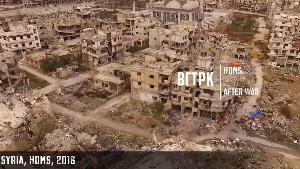 Vídeo mostra a destruição na cidade síria de Homs