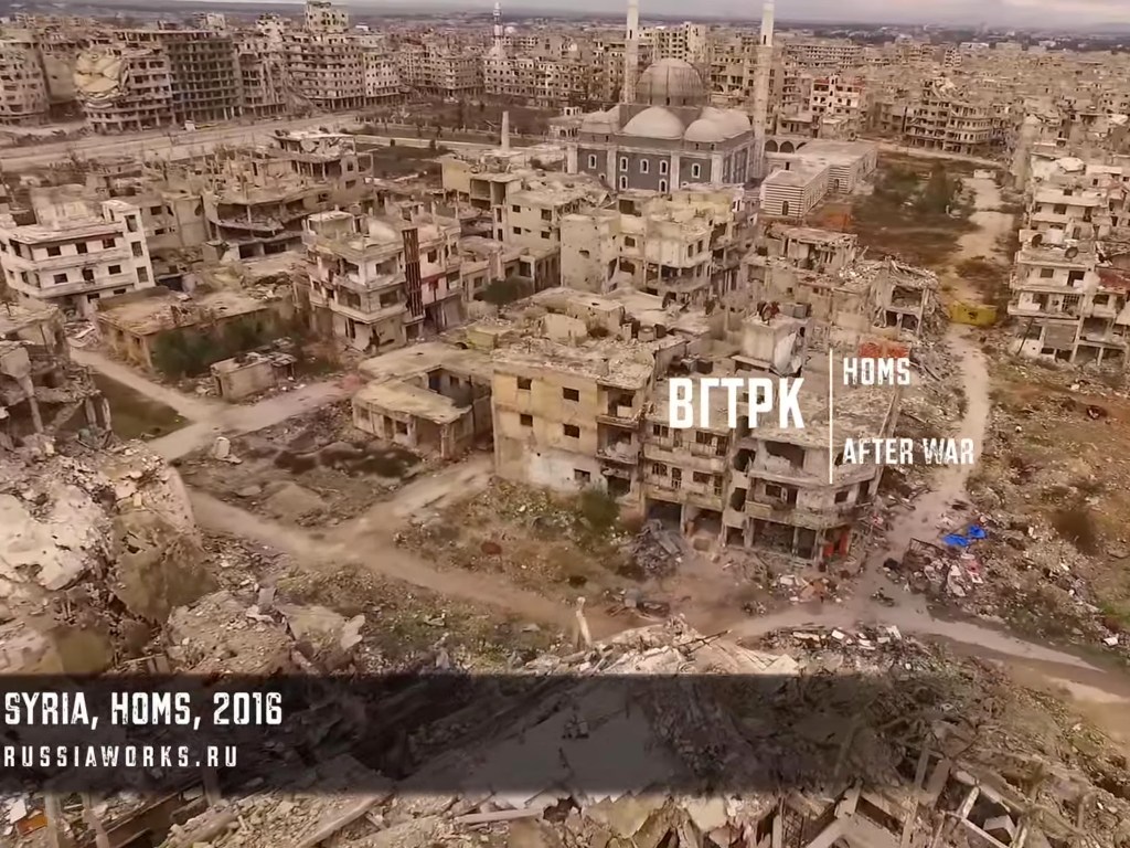 Vídeo mostra a destruição na cidade síria de Homs
