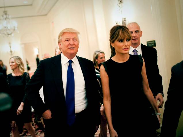 Donald Trump com sua esposa, Melania em 2012