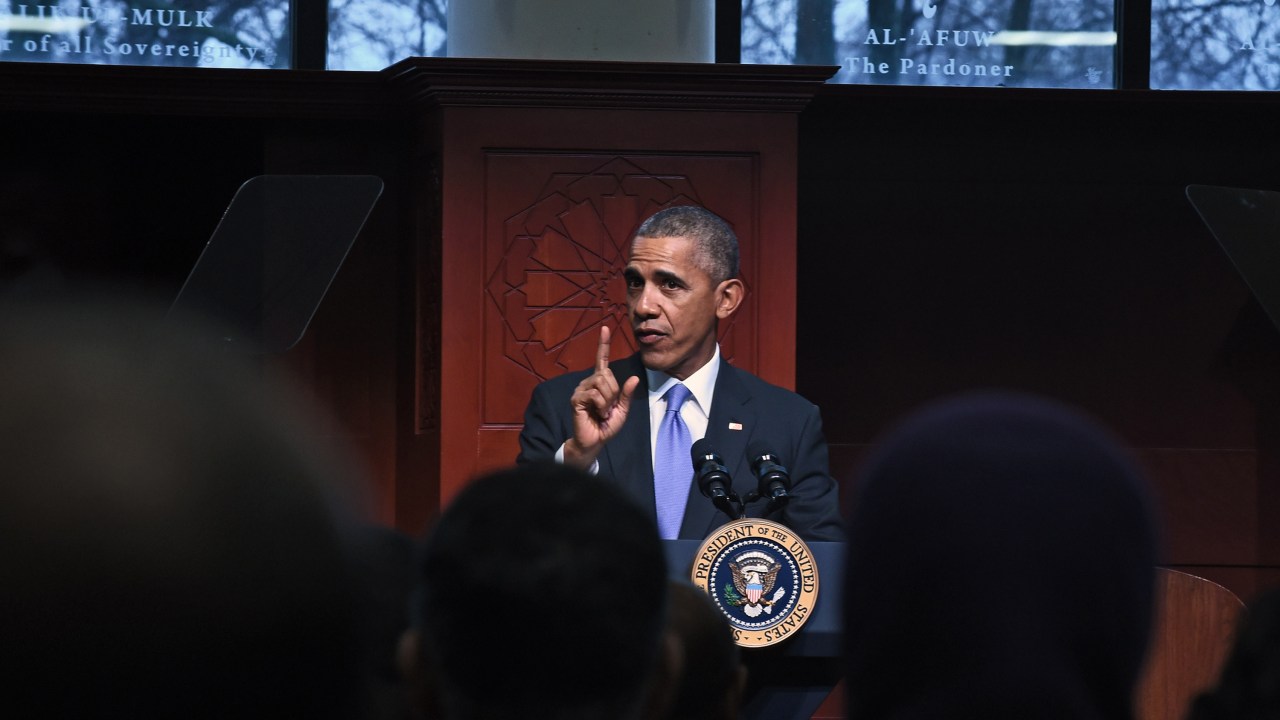 Presidente dos Estados Unidos, Barack Obama faz discurso na mesquita da Sociedade Islâmica de Baltimore em Catonsville, Maryland - 03/02/2016