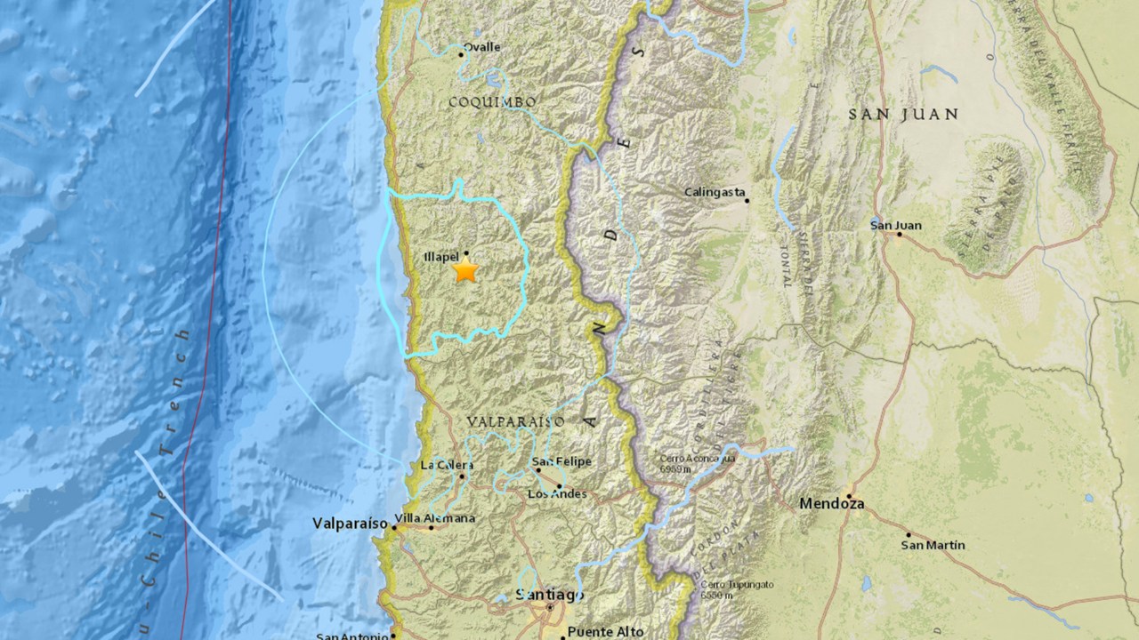 O tremor de 5,6 graus atingiu a região próxima à cidade de Illapel no Chile