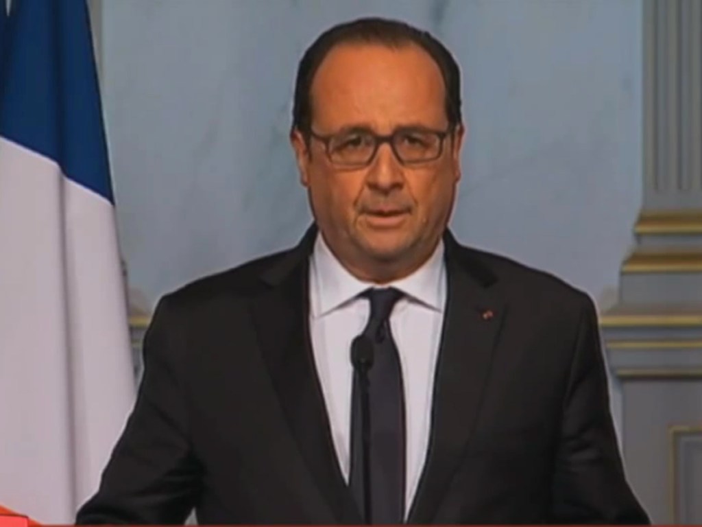 Presidente francês François Hollande faz pronunciamento após sequência de atentados terroristas no país - 13/11/2015