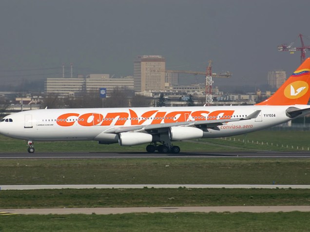 Airbus A340 que fazia a rota Caracas-Damasco-Teerã. O trecho ganhou o apelido de “Aeroterror”