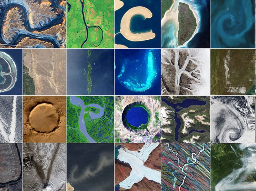 <p>Nasa divulga fotos de satélite da Terra representando as letras do alfabeto</p>