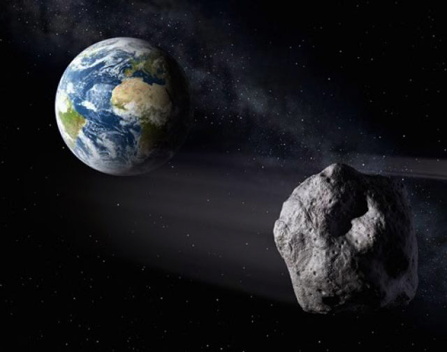 Em ilustração, Nasa mostra asteroide passando próximo à Terra, porém sem riscos de colisão com o planeta.