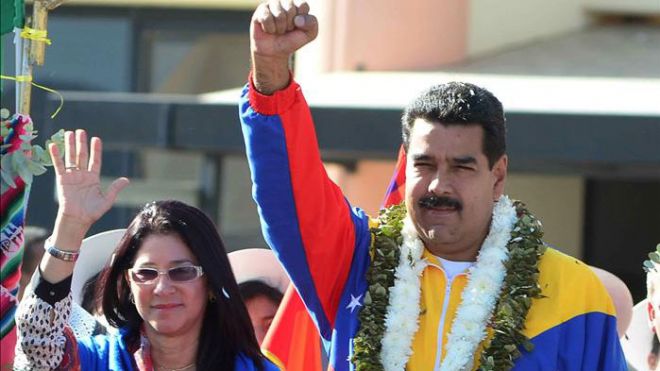 Cilia Flores e seu marido, Nicolás Maduro