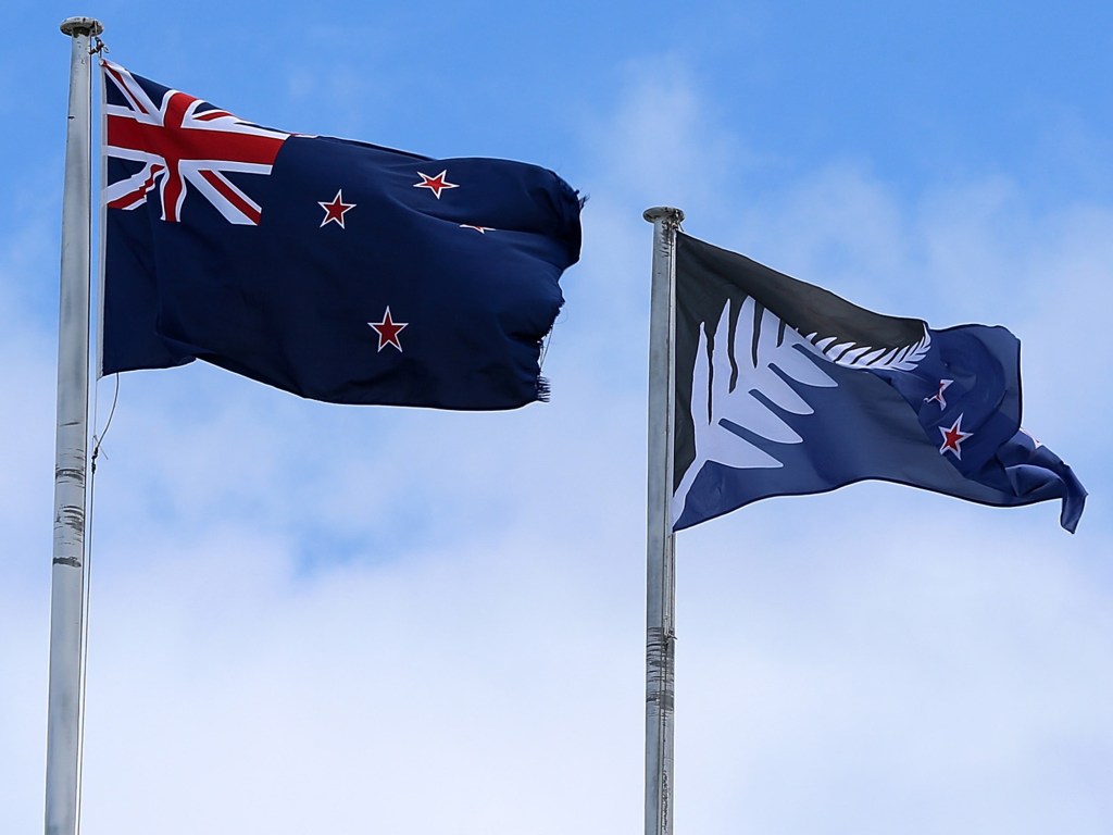 A bandeira da Nova Zelândia e sua concorrente no plebiscito