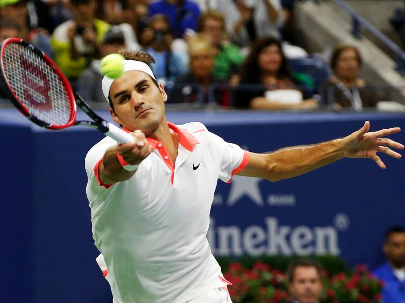 Roger Federer durante a final do US Open em Nova Iorque