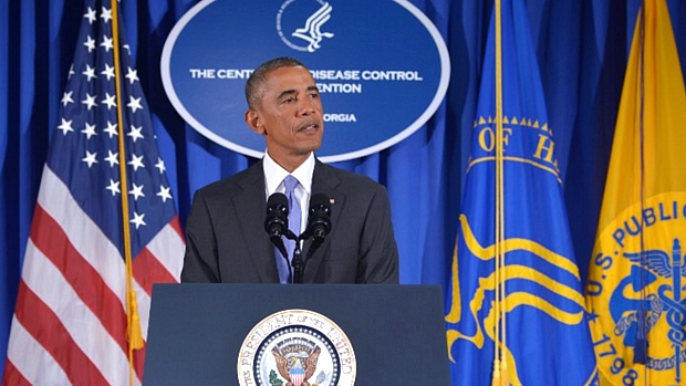 O presidente americano, Barack Obama, quando apresentou plano de combate ao ebola, em Atlanta