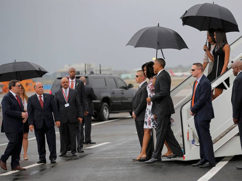 O presidente Barack Obama chega a Cuba em visita história