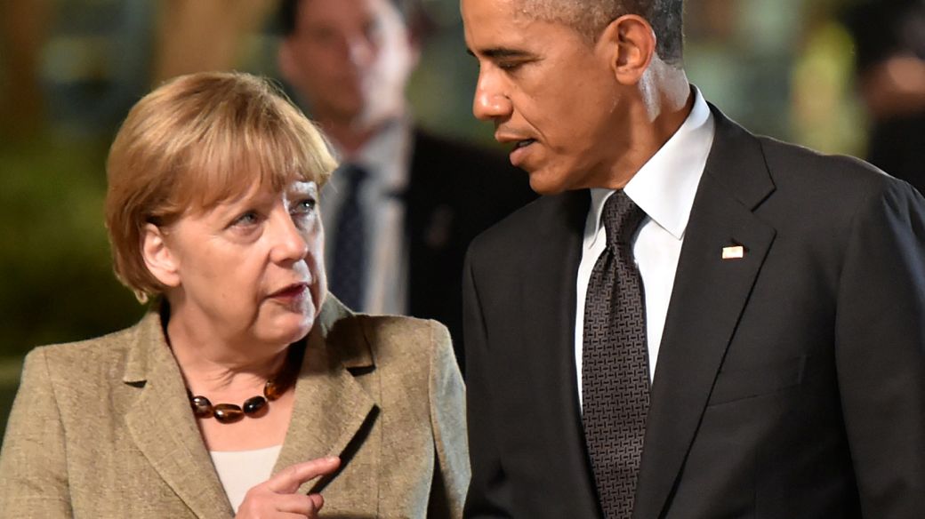 Angela Merkel e Barack Obama na reunião do G20 em Brisbane, na Austrália
