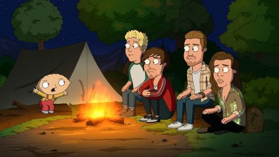 A banda One Direction retratada no desenho 'Family Guy'