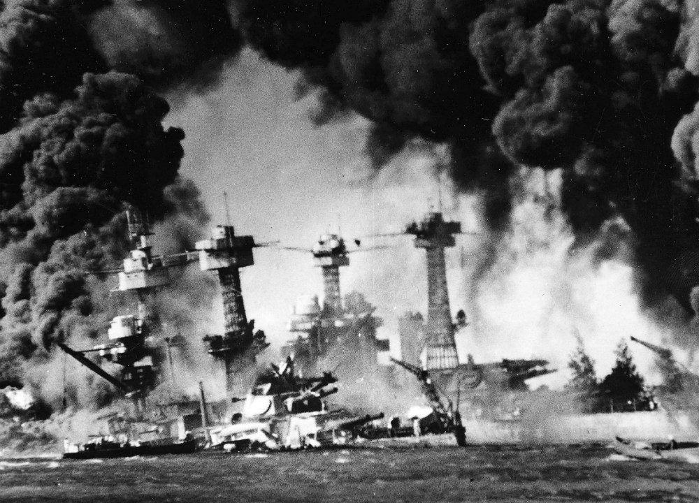 O ataque à base americana de Pearl Harbor, no Havaí, em 7 de dezembro de 1941