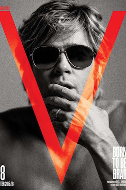 Bradi Pitt na capa da revista V