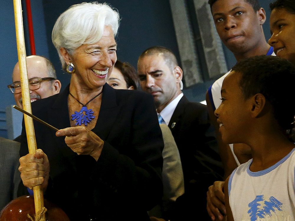 Christine Lagarde durante visita ao Rio de Janeiro