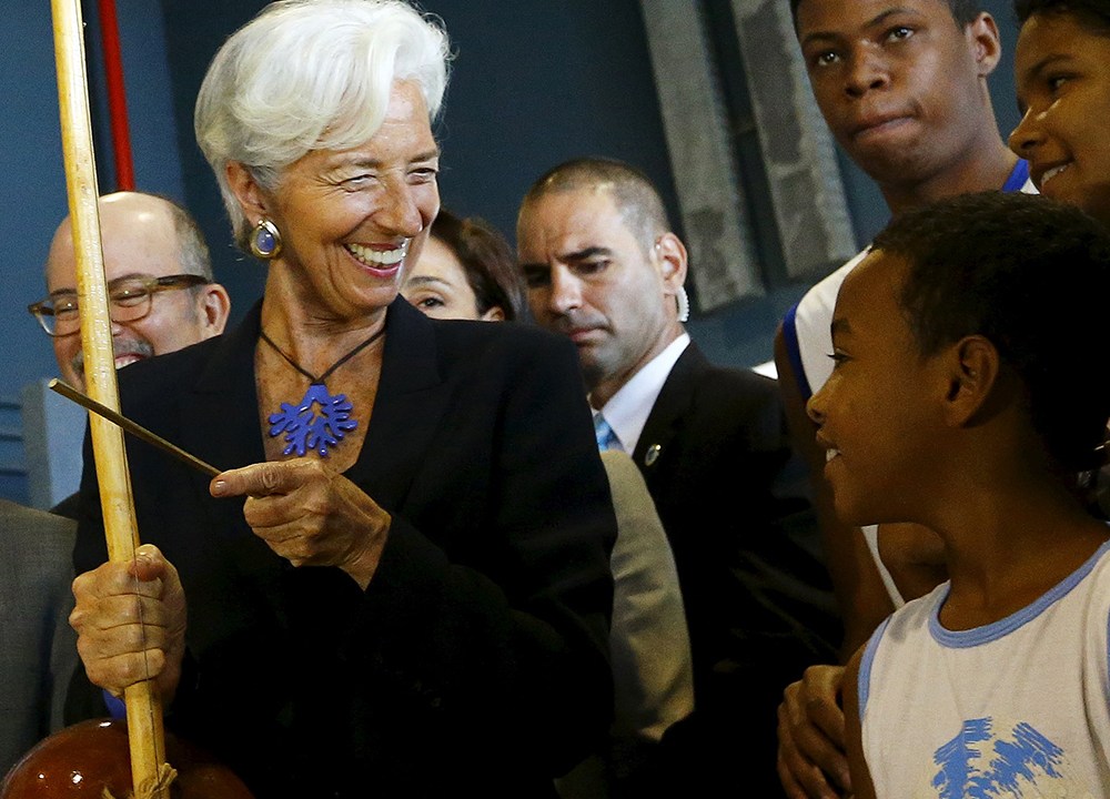 Christine Lagarde durante visita ao Rio de Janeiro