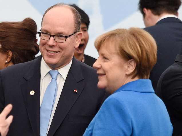 Com a chanceler da Alemanha Angela Merkel, na 21ª Cúpula do Clima, realizada em Paris, em dezembro