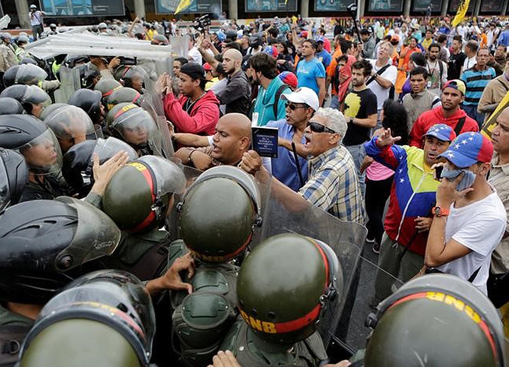 Manifestação contra o governo na Venezuela