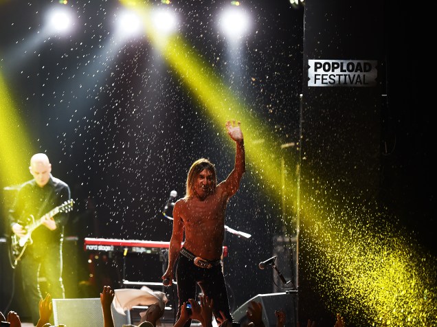 O cantor Iggy Pop, foi a principal atração no primeiro dia do festival Popload em São Paulo, nesta sexta-feira (16)