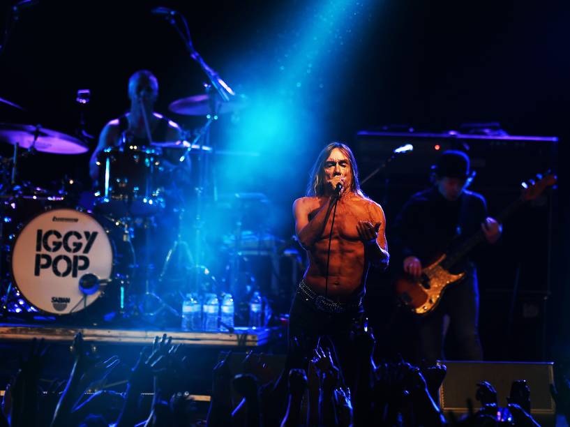O cantor Iggy Pop, foi uma das atrações do festival Popload em São Paulo, nesta sexta-feira (16)