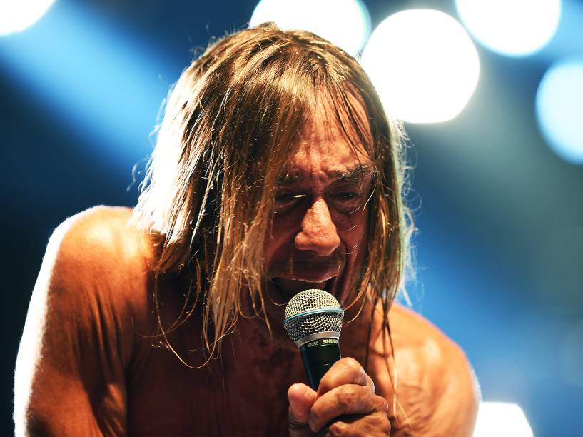 O cantor Iggy Pop, foi uma das atrações do festival Popload em São Paulo, nesta sexta-feira (16)