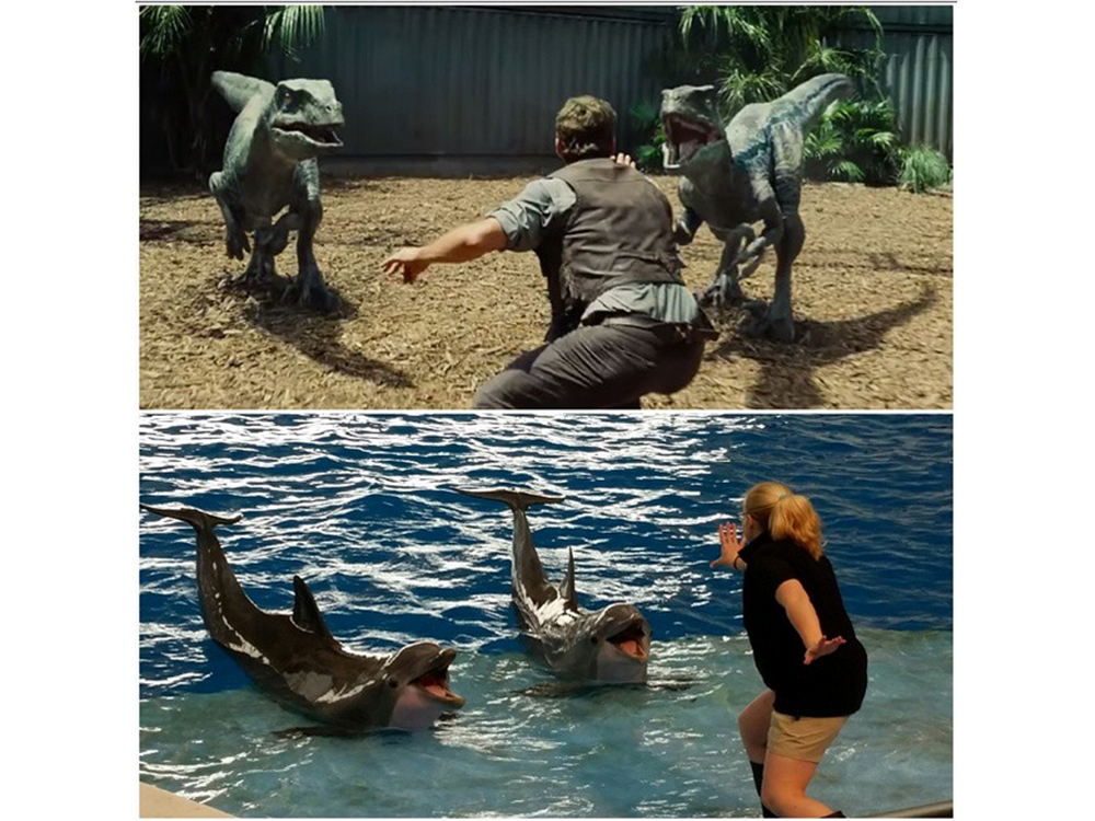 Uma das cenas que imitam o filme. As imagens ganharam fama em redes sociais, com a hashtag #Prattkeeping