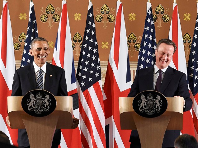 Presidente do Estados Unidos, Barack Obama, discursa ao lado do Primeiro-Ministro inglês, David Cameron - 22/04/2016
