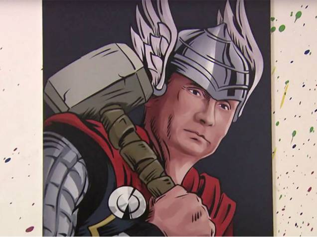 Vladimir Putin como o personagem Thor