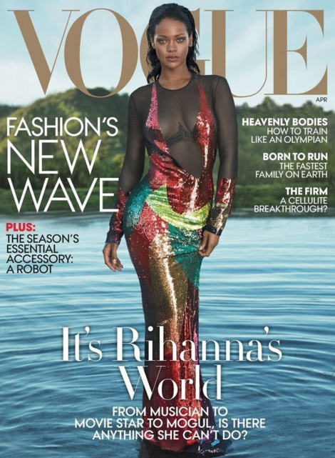 Rihanna na capa da 'Vogue' de abril