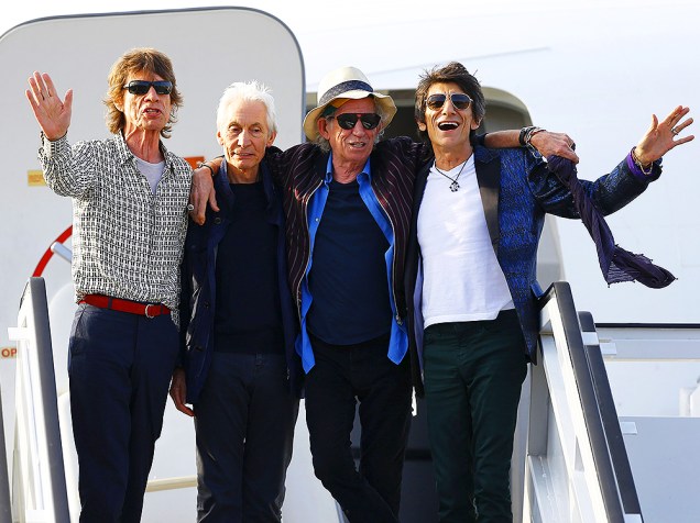 A banda inglesa The Rolling Stones, chega à Havana, em Cuba, nesta quinta-feira (24), para apresentação da turnê Olé