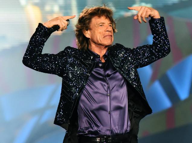 O vocalista Mick Jagger da banda inglesa Rolling Stones se apresenta em Porto Alegre (RS) com a turnê "Olé"