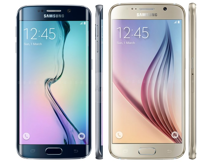 Samsung Galaxy S6, à esquerda, e S6 Edge: com pequena diferença na tela, smartphones têm a mesma configuração interna