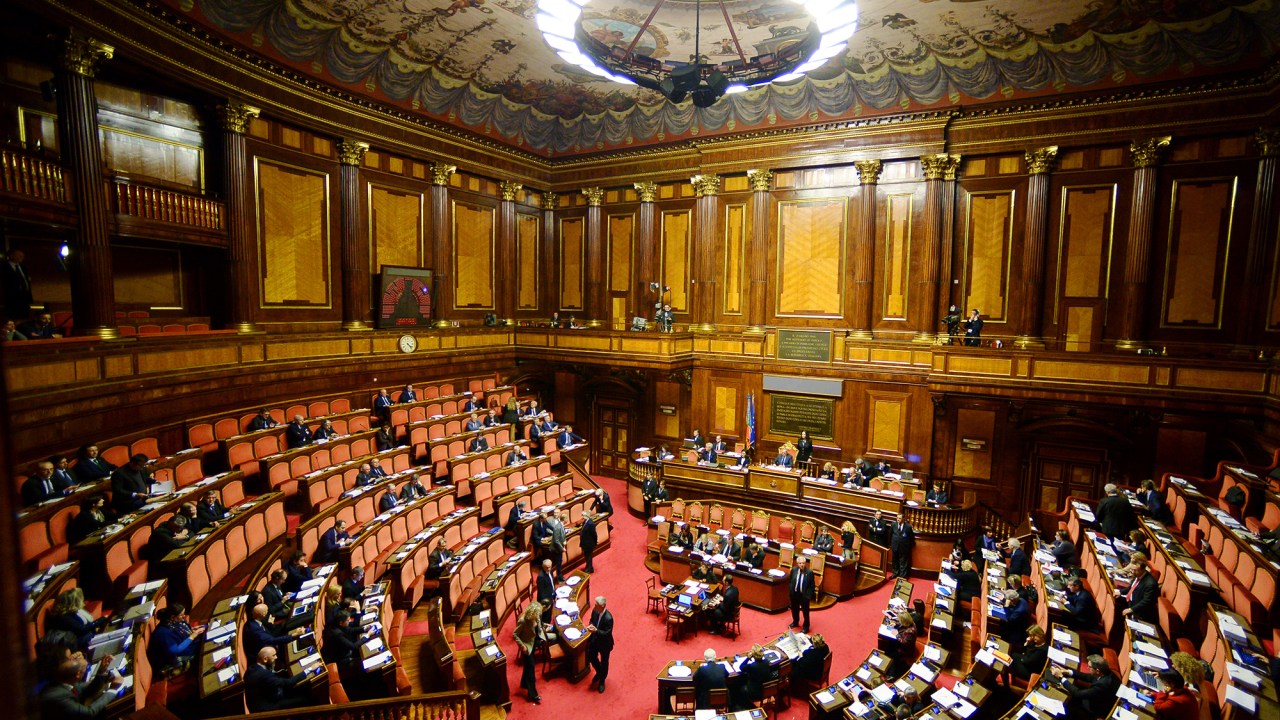 Vista do Senado Italiano, durante debate sobre união de pessoas do mesmo sexo, em Roma, nesta quinta-feira (25)