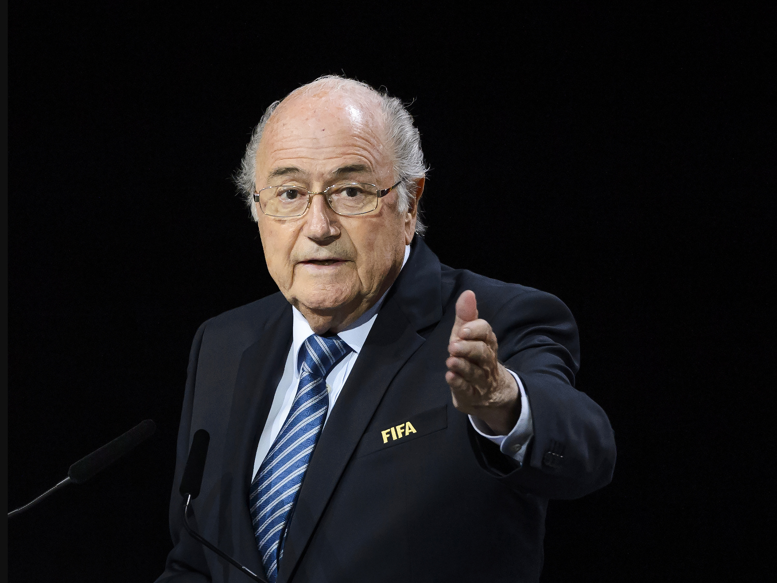 Joseph Blatter, discursa durante a abertura do 65º Congresso da Fifa em Zurique, Suíça