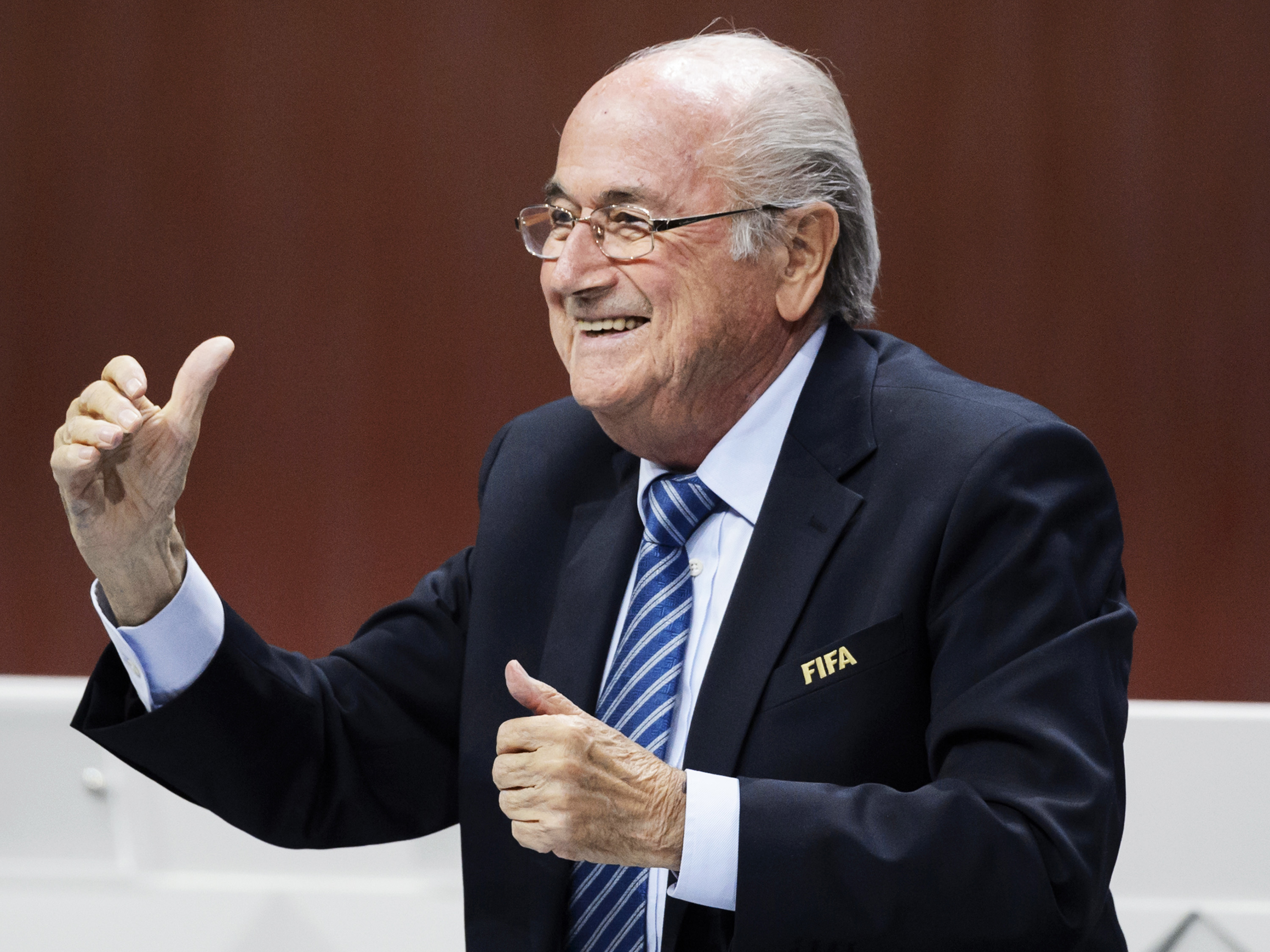 Joseph Blatter, discursa durante a abertura do 65º Congresso da Fifa em Zurique, Suíça