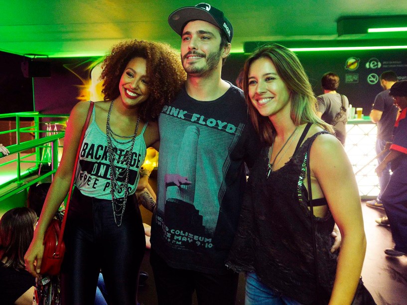 Sheron Menezzes,Thiago Rodrigues e a jornalista Cristiane Dias no camarote da Heineken durante o Rock in Rio 2015
