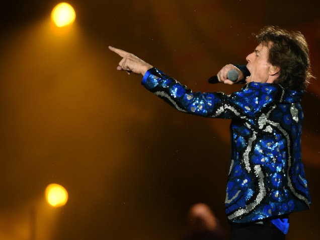 O vocalista Mick Jagger da banda inglesa Rolling Stones se apresenta em São Paulo com a turnê "Olé"<br>