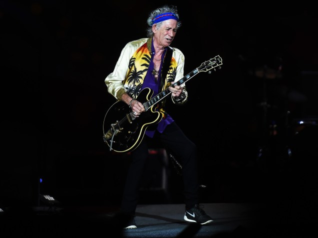 O guitarrista Keith Richards da banda inglesa Rolling Stones se apresenta no Morumbi, em São Paulo com  a turnê "Olé"<br>