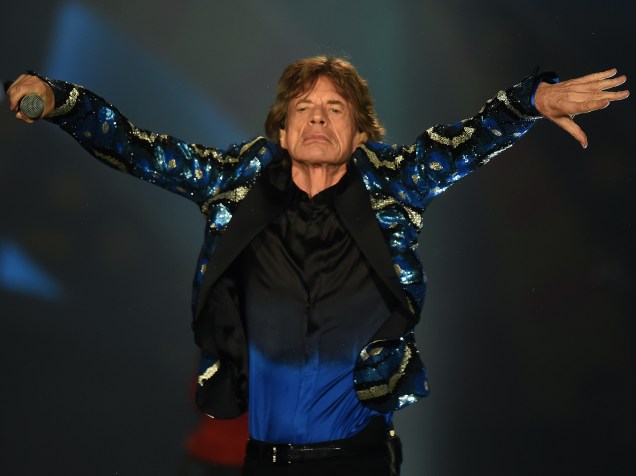 O vocalista Mick Jagger da banda inglesa Rolling Stones se apresenta na noite desta quarta (24), no Morumbi, em São Paulo<br>