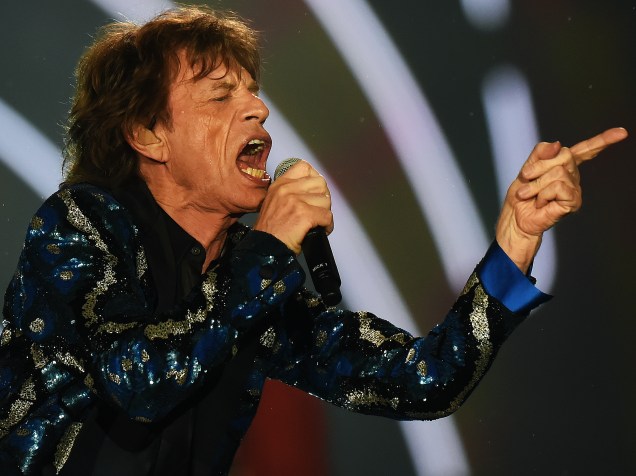 O vocalista Mick Jagger da banda inglesa Rolling Stones se apresenta em São Paulo com a turnê "Olé"
