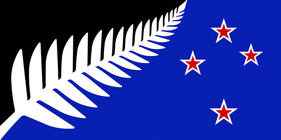 Silver Flag azul, preta e branca da Nova Zelândia