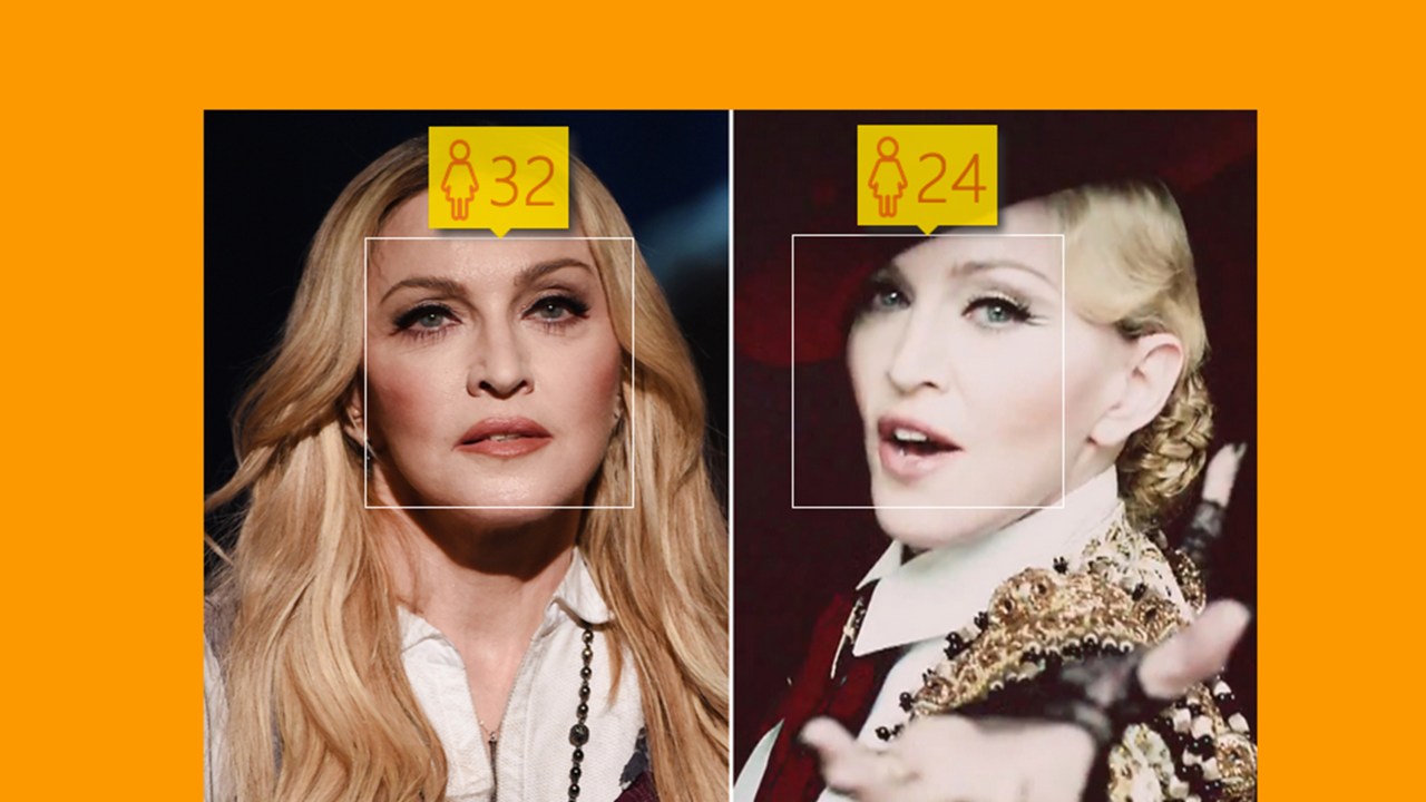 De acordo com o aplicativo, a cantora Madonna, de 56 anos, seria mais jovem: 32 ou 24 anos