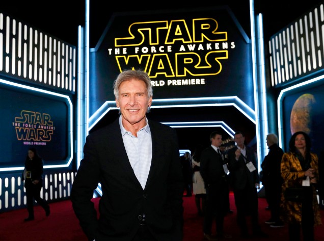 Harrison Ford na pré-estreia em Hollywood de Star Wars: Episódio VII – O despertar da força